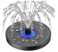 SZMP Solar Fountain Upgrade, 3.5W Solar Powered Bird Bath Fountains with Flower, Outdoor Water Feature Solar Pump with 7-in-1 Nozzles, 4 Fixed Pipes for Humingbirds, Garden, Pool, Pond, and Fish Tank