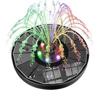 SZMP Solar Water Fountain Upgraded 100% Glass Panel, 3.5W Solar Powered Fountain Built-in 2000mAh Battery with 7 Nozzle & 4 Fixer, Solar Fountain Pump for Bird Baths, Fish Tank, Outdoor (Colorful)