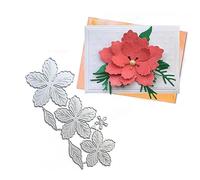 Sznilindm Poinsettia Flower Leaf Metal Die Cuts for Card Making, Christmas Flower Leaf Card Cutting Dies, DIY Scrapbooking Album Decorative Embossing Paper Card