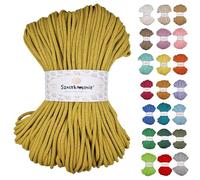 Sznurkomania Braided Cotton Cord, 5 mm, 100 m, Kiwi - Thread Cord, Premium Yarn for Macrame, Crochet, Knitting
