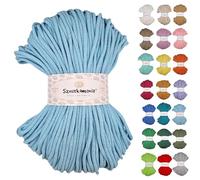 Sznurkomania Braided Cotton Cord 5mm 100m 46 Colours Crochet Cable Macrame Cord Macrame Yarn Premium Macrame Cord Macrame Cord Macrame Cord Macrame Cord (Light Blue)