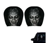 Szoziank 2 PCS Car Headrest Cover, Ghost Face Car Headrest Cover, Scary Face Seat Headrest Dust Covers Fully Surrounded Funny Head Rest Cover for Car Soft Cars Head Rest Covers for Halloween
