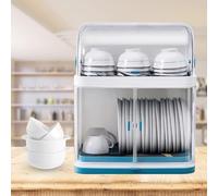 SZPLLZY Dish Drying Rack Drain Board with Lid Cover Kitchen Plate Cup Dish Drying Rack, Double-Layer Kitchen Storage Rack with Cutlery Drainer and Detachable Drip Tray