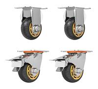SZPLLZY HeavyDuty Swivel Caster Wheels Set of 4 NoiseFree 3Inch with Locking Brake Perfect for Carts Furniture and Mobile Equipment