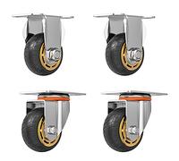 SZPLLZY HeavyDuty Swivel Casters 4Pack NoiseFree with Locking Brake 3Inch for Furniture Trolleys and CartsDurable Smooth Mobility Easy Installation
