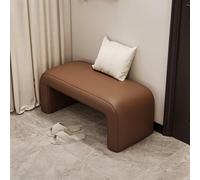 SZPLLZY Ottoman Bench, Upholstered Bedroom End of Bed Benches PU Leather Footrest Stool Accent Bench Storage Benches for Entryway Dining Room Living Room Bedroom(Brown,100cm)