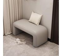 SZPLLZY Ottoman Bench, Upholstered Bedroom End of Bed Benches PU Leather Footrest Stool Accent Bench Storage Benches for Entryway Dining Room Living Room Bedroom(Grey,100cm)