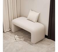 SZPLLZY Ottoman Bench, Upholstered Bedroom End of Bed Benches PU Leather Footrest Stool Accent Bench Storage Benches for Entryway Dining Room Living Room Bedroom(Off-white,150cm)