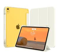 SZPSGC Hybrid Case for iPad A16 11 Inch 2025, for iPad 10 Generation 10.9 Inch 2022 with Pen Holder - Shockproof Protective Case with Transparent Hard Shell on the Back, White