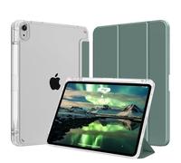 SZPSGC Hybrid Case for iPad A16 11 Inch 2025, for iPad 10 Generation 10.9 Inch 2022 with Pen Holder - Shockproof Protective Case with Transparent Hard Shell on the Back, Dark Green