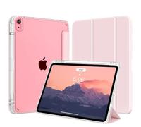 SZPSGC Hybrid Case for iPad A16 11 Inch 2025, for iPad 10 Generation 10.9 Inch 2022 with Pen Holder - Shockproof Protective Case with Transparent Hard Shell on the Back, Pink