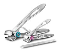 SZQHT Extra Wide Jaw Opening Nail Clippers for Thick Nails Cutter for Ingrown Toenail Clippers & Fingernails Manicure Set,Pedicure Kit,Men & Women(Silver)