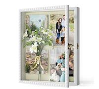 SZQINJI Shadow Box Frame 13x16 Deep Memory Box White Shadow Boxes Display Cases Large with Front Opening Vintage Lock Diamond Shape Door for Wedding Graduation Baby Flower Pet Memorial Keepsakes White