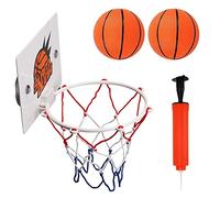 SZQIUNUBI Mini Basketball Hoop, ABS Basketball Hoop Set with 2 Balls and 1 Air Pump for Indoor Desktop Trash Can, Bedroom, Office, Door