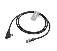 SZRMCC 12V PD Type-C USB C to Locking DC 2.1 2.5 Trigger Power Cable for Atomos Battery Eliminator Shinobi 7 Shogun Connect Video Devices Pix-E7 E5 Monitor (11.8inches/30cm, Right Angle Locking DC)