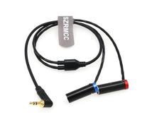 SZRMCC 3.5mm TRS Right Angle to TA3M Dual Mini XLR 3 Pin Male Low Profile XLR Audio Cable for Rode Wireless GO II Receiver to Canon EOS C70/ Blackmagic 6K Pro Camera