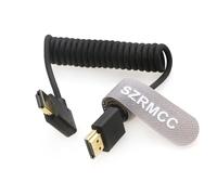 SZRMCC 8k 2.1 HDMI to HDMI Right Angle Ultra High Speed Coiled Braided Cable for Z Cam E2 Sony FX6 FX9 Canon EOS C70 C300 Portkeys BM5 Atomos Ninjav V Shogun Monitor
