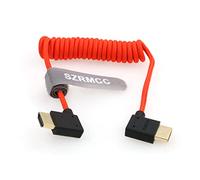 SZRMCC 8k 2.1 HDMI to HDMI Ultra High Speed Coiled Braided Cable for Z Cam E2 Sony FX6 FX9 Canon EOS C70 C300 Portkeys BM5 Atomos Ninjav V Shogun Monitor Left Right Angle