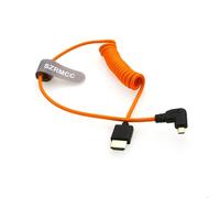 SZRMCC 8K 2.1 Micro HDMI Left Angle to HDMI High Speed Coiled Braided Cable for Go-Pro Hero 3/4 Canon EOS M5 Sony A6000 A7III RX10 Nikon B500 Z6 Raspberry Pi 4 Atomos Ninja 2 Monitor