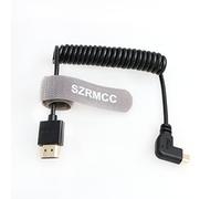 SZRMCC 8K 2.1 Micro HDMI Right Angle to HDMI High Speed Coiled Cable for GoPro Hero 3/4 Canon EOS M5 Sony A6000 A7III RX10 Nikon B500 Z6 Raspberry Pi 4 Atomos Ninja 2 Monitor