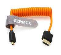 SZRMCC 8K 2.1 Micro HDMI to HDMI High Speed Coiled Braided Cable for GoPro Hero 3/4 Canon EOS M5 Sony A6000 A7III RX10 Nikon B500 Z6 Raspberry Pi 4 Atomos Ninja 2 Monitor