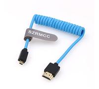 SZRMCC 8K 2.1 Micro HDMI to HDMI High Speed Coiled Braided Cable for GoPro Hero 3/4 Canon EOS M5 Sony A6000 A7III RX10 Nikon B500 Z6 Raspberry Pi 4 Atomos Ninja 2 Monitor