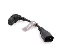SZRMCC C14 Male to C13 Female Right Angle Power Supply Cable IEC C13 90 Degree PDU Computer Power Extension Cord for HDTV Monitor Scanner 15cm