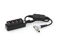 SZRMCC Elbow Fischer 3 Pin RS of ARRI Red Camera 12V Regulated Power Out to 4 D-tap Female Hub Splitter Cable