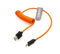 SZRMCC HDMI to Mini HDMI 8K 2.1 Ultra High Speed Coiled Braided Cable for Sony CX7,A7 II,A7S II, Canon EOS 70D/80D, Nikon D500,D7500,Z6/Z7 Pan-asonic Lumix Fuji Camera 50cm