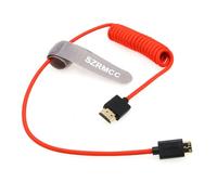 SZRMCC HDMI to Mini HDMI 8K 2.1 Ultra High Speed Coiled Braided Cable for Sony CX7,A7 II,A7S II, Canon EOS 70D/80D, Nikon D500,D7500,Z6/Z7 Pan-asonic Lumix Fuji Camera 50cm