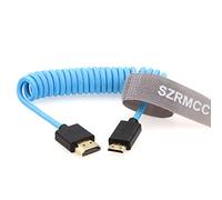 SZRMCC HDMI to Mini HDMI 8K 2.1 Ultra High Speed Coiled Braided Cable for Sony CX7,A7 II,A7S II, Canon EOS 70D/80D, Nikon D500,D7500,Z6/Z7 Pan-asonic Lumix Fuji Camera