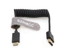 SZRMCC HDMI to Mini HDMI 8K 2.1 Ultra High Speed Coiled Braided Cable for Sony CX7,A7 II,A7S II, Canon EOS 70D/80D, Nikon D500,D7500,Z6/Z7 Pan-asonic Lumix Fuji Camera