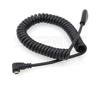 SZRMCC Left Angled Micro HDMI to HDMI High Speed Coiled Cable for Tablet Canon Sony DSLR Camera ATOMOS Monitor
