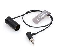 SZRMCC Low Profile XLR 3 Pin Male to Locking 3.5mm TRS Audio Cable for Sennheise EK500 Sony UWP-D Series Wireless Transmitter Receivers (Black Cap)