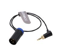 SZRMCC Low Profile XLR 3 Pin Male to Locking 3.5mm TRS Audio Cable for Sennheiser EK500 Sony UWP-D Series Wireless Transmitter Receivers (Blue Cap)