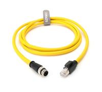 SZRMCC M12 D-Coded 4 Pin Male to RJ45 Ethernet Cable High Flex Cat6 Sensor Cable for Datalogic Matrix 300N 120 Keyence CV-X/IV2 SR1000 Sick LMS1000 (2m)