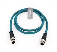 SZRMCC M12 Ethernet Cable D-Code 4 Pin to 4 Pin Male Cat5e High Flex Waterproof Shielded Network Cable for Industrial Vision Camera Sensor Automation (2M,Blue)