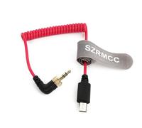 SZRMCC Micro-USB to Right Angle 3.5mm Locking TRS Timecode Cable for S-Ony FX3 FX30 A7S3 A1 Multi-Camera to Deity TC-1 Tentacle Sync Original/SYNC E/Track E