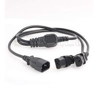 SZRMCC PDU IEC 320 C14 Male to 2 x C13 Female Y Splitter Power Adapter Cable 10A 250V UPS PSU Extension Cable (3.3ft/1m)