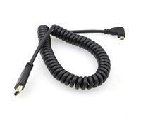 SZRMCC Right Angled Micro HDMI to HDMI High Speed Coiled Cable for Tablet Canon Sony DSLR Camera ATOMOS Monitor