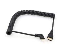 SZRMCC Right Angled Mini HDMI to HDMI High Speed Coiled Cable for Canon Sony CX7 / SR7E DSLR Camera ATOMOS Monitor