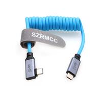 SZRMCC USB C 3.1 Gen 2 Coiled Cable USB-C to USB-C Male 10Gbps 100W PD Fast Charging Monitor Cable Compatible with Samsung Galaxy, Tablet, Phone