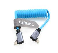 SZRMCC USB C 3.1 Gen 2 Coiled Cable USB-C to USB-C Male 10Gbps 100W PD Fast Charging Monitor Cable Compatible with Samsung Galaxy, Tablet, Phone