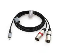 SZRMCC USB C to Dual XLR Male Audio Cable Type C to 2 3pin Male Mic Braided Cable for Smartphone Amplifier Speaker Mixer Console Shure SM7B Microphone (3M|9.8FT)