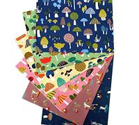 SZRUIZFZ Mushroom Fabric Fat Quarters Bundles,Quilting Fabric 18“ x 22 (6Pcs)