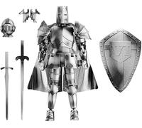 szseynmy Medieval Action Figures,Knight Armor Action Figure,Multi-Jointed Movable Robot Mannequin T13,Dummy 13 Action Figure(Assembly Required) (Silver)