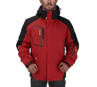 Szshaoye Mens 3 In 1 Waterproof Jackets Fall and Winter Ski Hiking Windproof Thermal Jacket with Detachable Inner Fleece Outdoor Warm Adjustable Coat with Detachable Hood(Red,4XL)