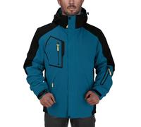 Szshaoye Mens 3 In 1 Waterproof Jackets Fall and Winter Ski Hiking Windproof Thermal Jacket with Detachable Inner Fleece Outdoor Warm Adjustable Coat with Detachable Hood(Blue,3XL)