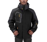 Szshaoye Mens 3 In 1 Waterproof Jackets Fall and Winter Ski Hiking Windproof Thermal Jacket with Detachable Inner Fleece Outdoor Warm Adjustable Coat with Detachable Hood(Black,5XL)