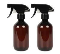 SZSLMY 2 Pcs 300ml Spray Bottles for Cleaning, Plastic Empty Hair Water Spray Bottles, Adjustable Refillable Plant Mister Sprayer Bottle Atomizer for Home Gardening Hair Plants (Brown)